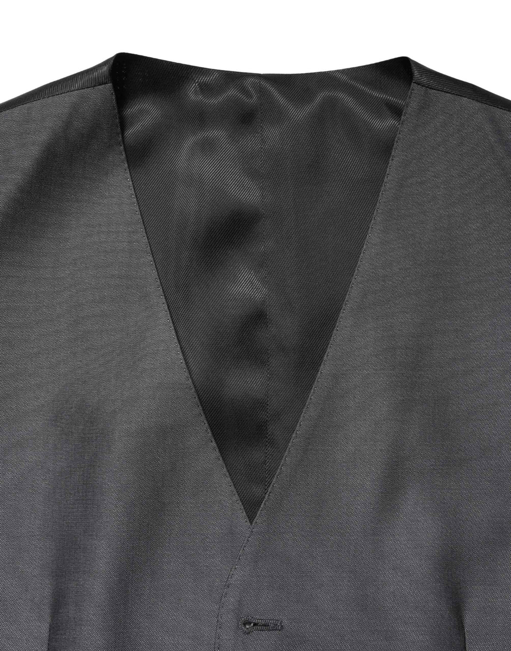 Dolce & Gabbana Dark Gray Single Breasted Men Waistcoat Vest