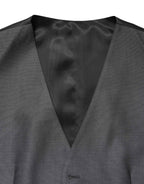 Dolce & Gabbana Dark Gray Single Breasted Men Waistcoat Vest