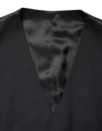 Dolce & Gabbana Black Wool Single Breasted Waistcoat Vest