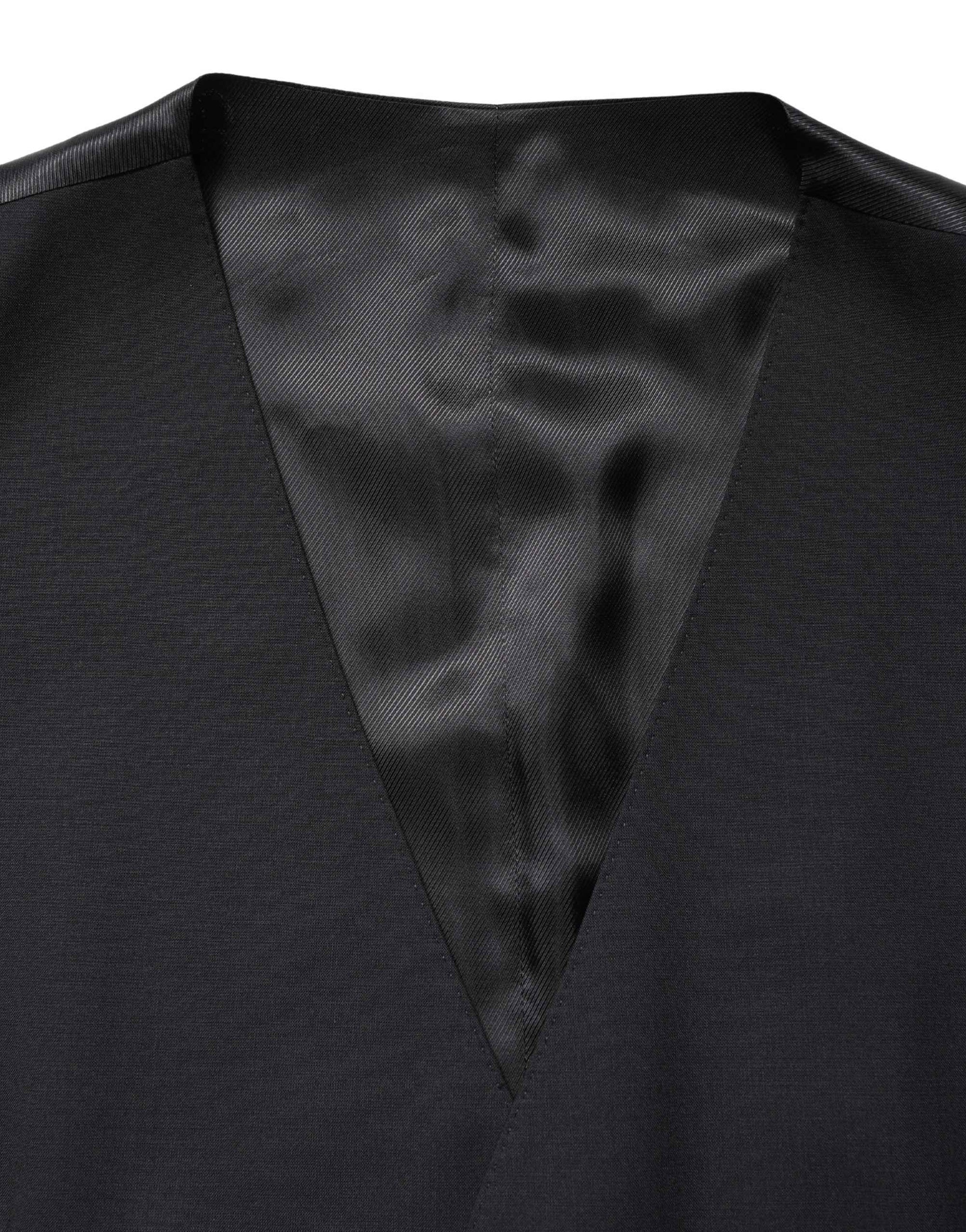 Dolce & Gabbana Black Wool Single Breasted Waistcoat Vest