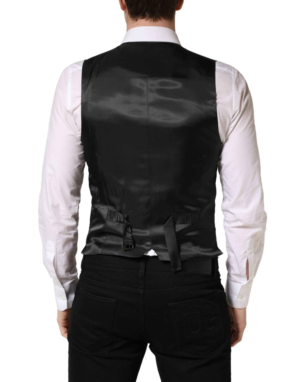 Dolce & Gabbana Dark Gray Wool Dress Formal Waistcoat Vest