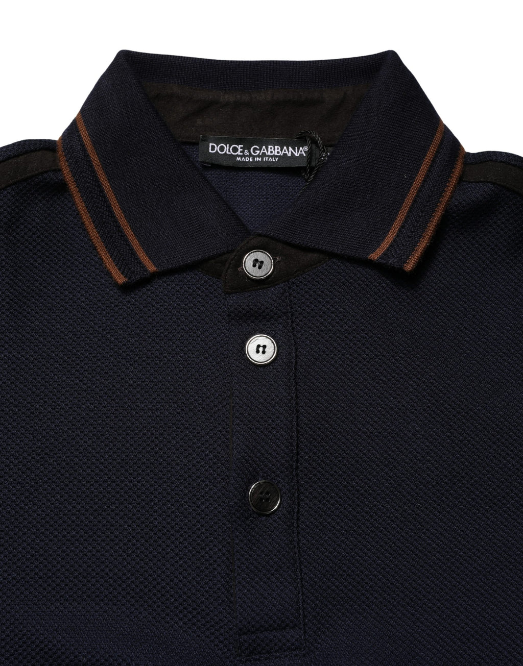 Dolce & Gabbana Dark Blue Silk Short Sleeve Men Polo T-shirt