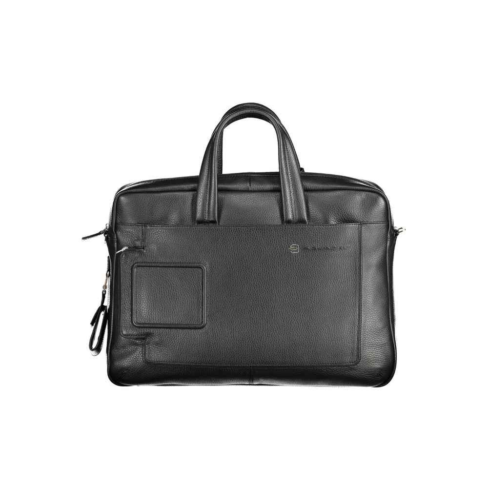 Piquadro Nero Leather Men Briefcase