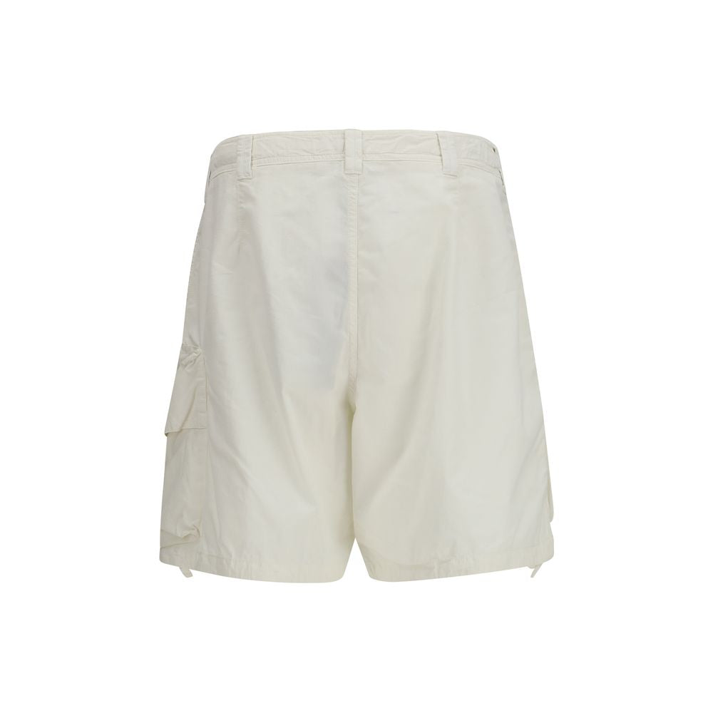Stone Island White Cotton Bermuda Shorts