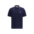 Brunello Cucinelli Blue Cotton Polo Shirt