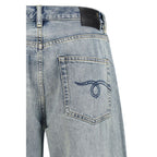 R13 Blue Cotton High-Waisted Jean