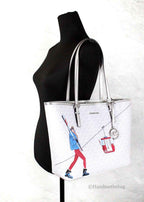 Michael Kors Jet Set Travel Girls Medium Signature Carryall Tote White MK
