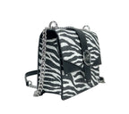 Michael Kors Greenwich Small Print Logo Crossbody Tote Chain Bag Black/White $498