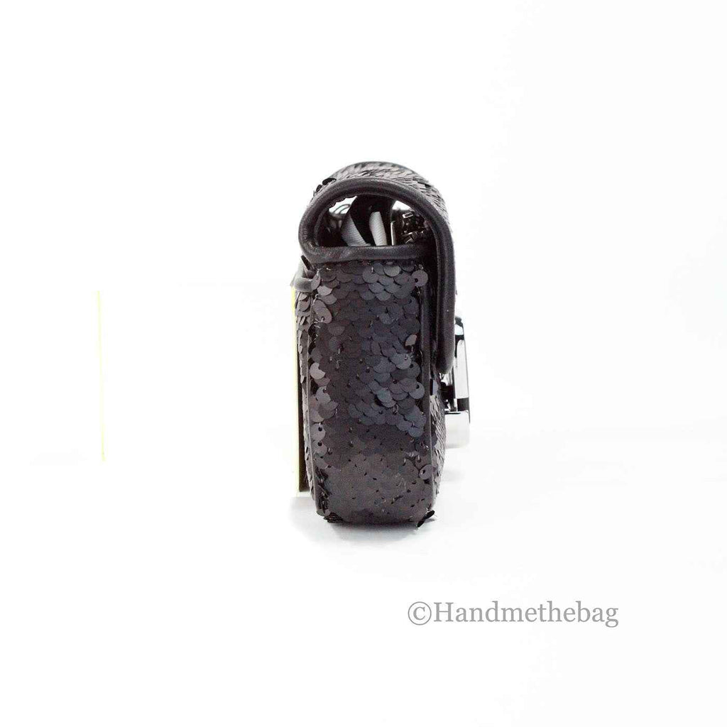 Marc Jacobs The Mini J Marc Shoulder Bag Black Sequined Crossbody Bag