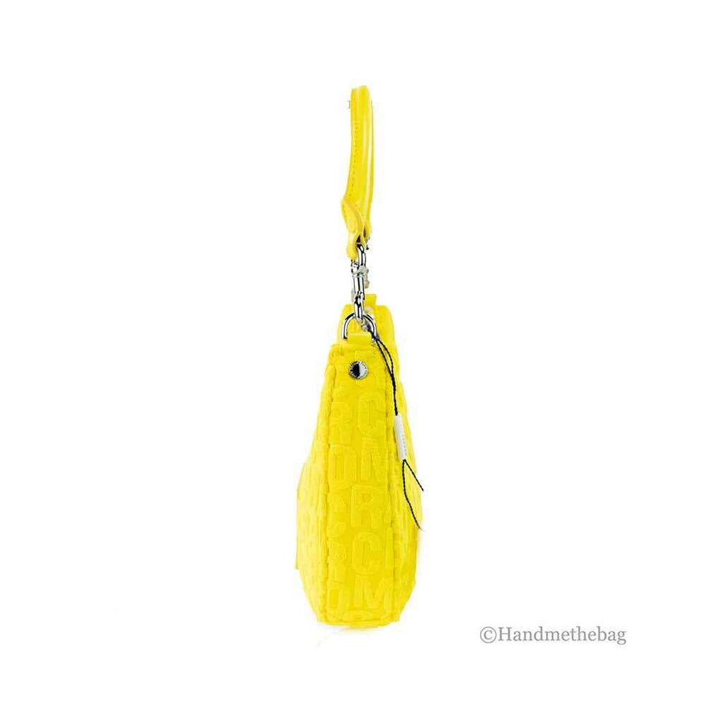 Marc Jacobs Monogram Terry Fabric Golden Kiwi Hobo Shoulder Bag Purse
