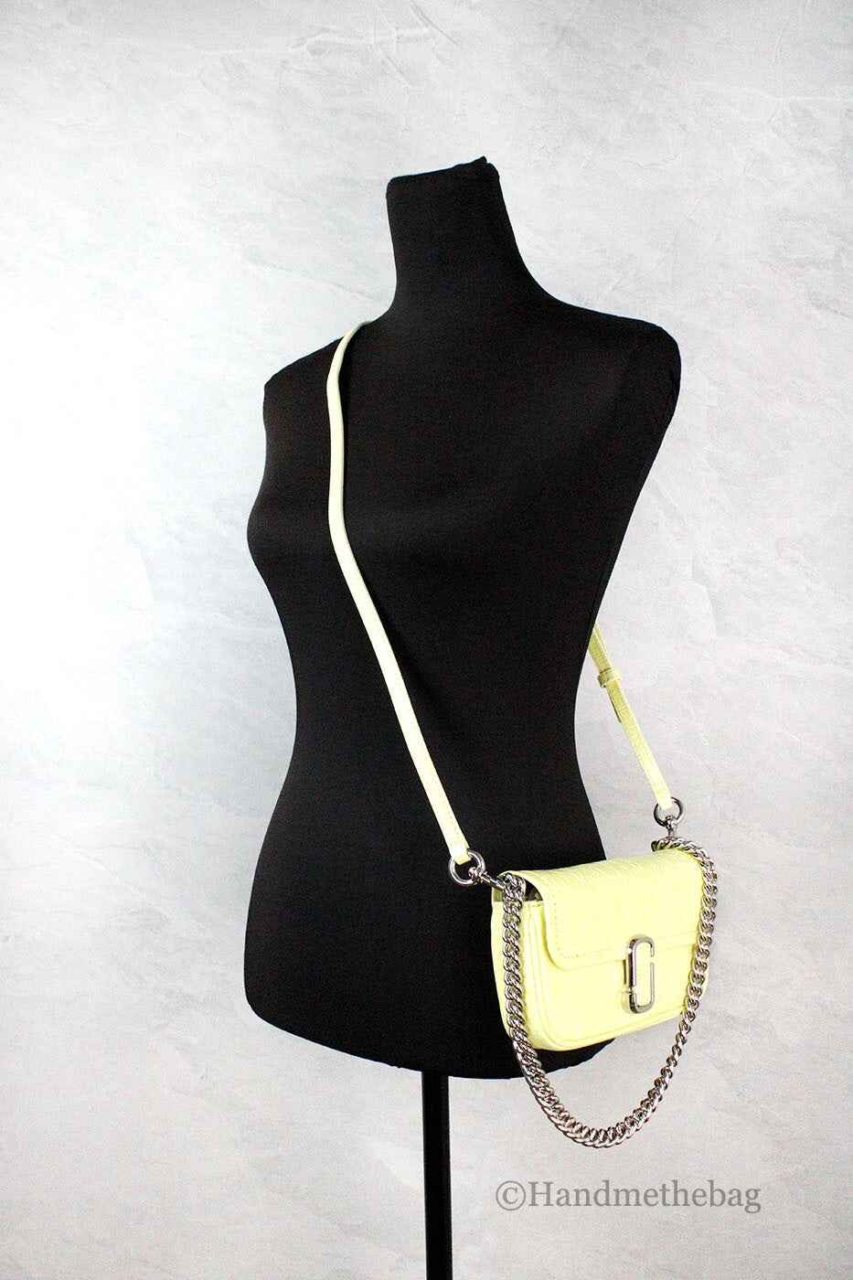 Marc Jacobs The Mini Shoulder Bag Yellow Embossed Leather Crossbody Bag