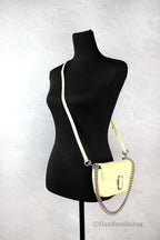 Marc Jacobs The Mini Shoulder Bag Yellow Embossed Leather Crossbody Bag