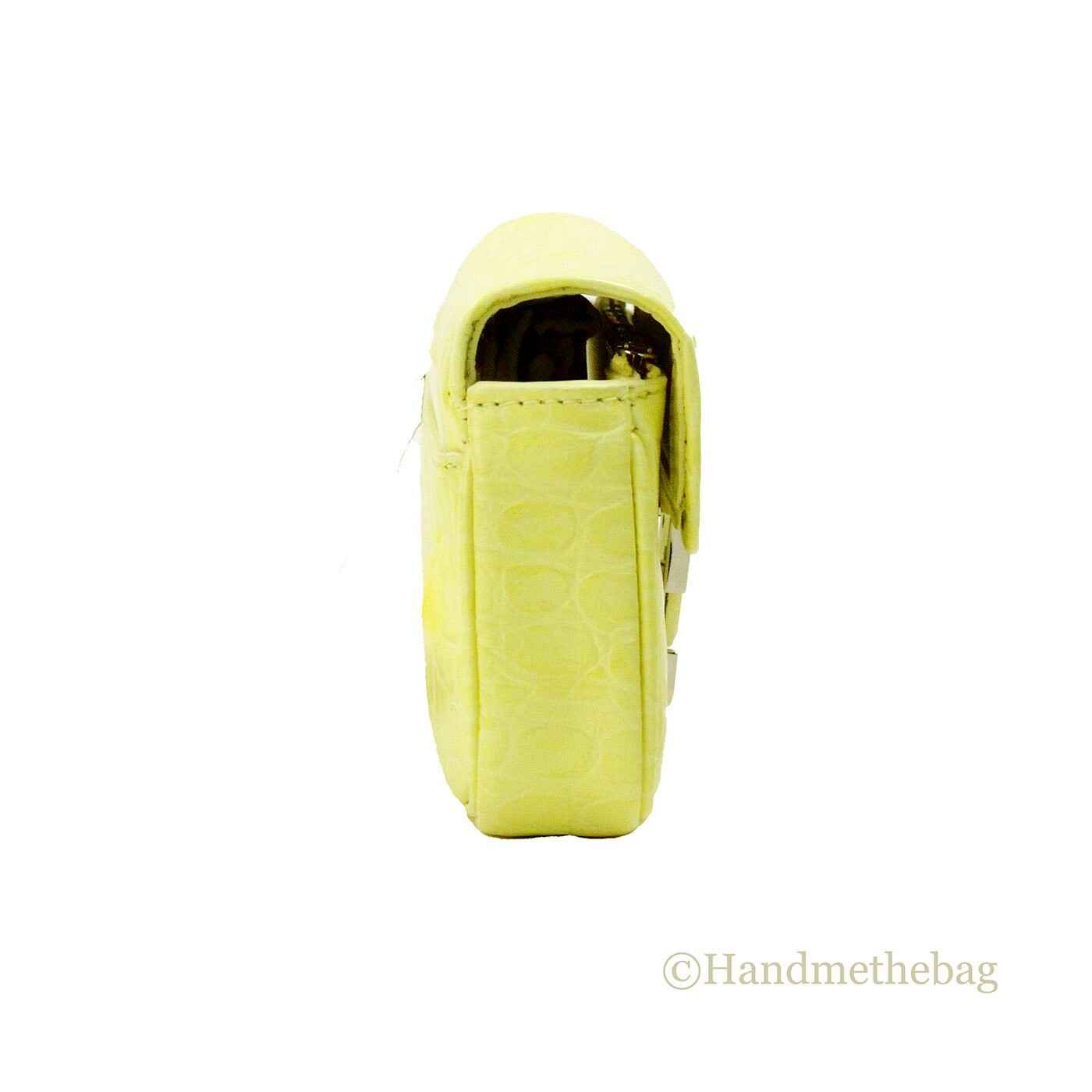 Marc Jacobs The Mini Shoulder Bag Yellow Embossed Leather Crossbody Bag