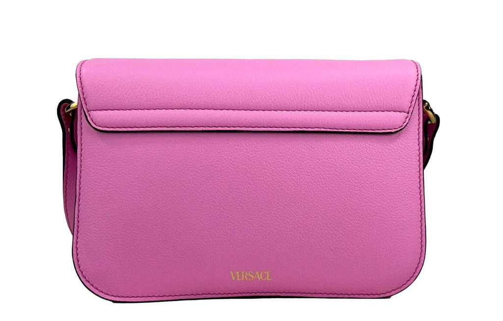 Versace La Medusa Pink Leather Shoulder Crossbody Bag Purse