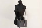 Michael Kors XS Carry All Jet Set Travel Womens Tote (BLACK SIG/GOLD)