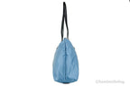 Versace Portuna Medusa Medium Cornflower Blue Nylon Leather Tote Bag Purse
