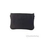 Burberry Peyton Monogram Black Leather Pouch Crossbody Bag Purse