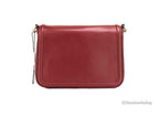 Marc Jacobs Medium Metal Signet Syrah Smooth Leather Flap Crossbody Purse Bag