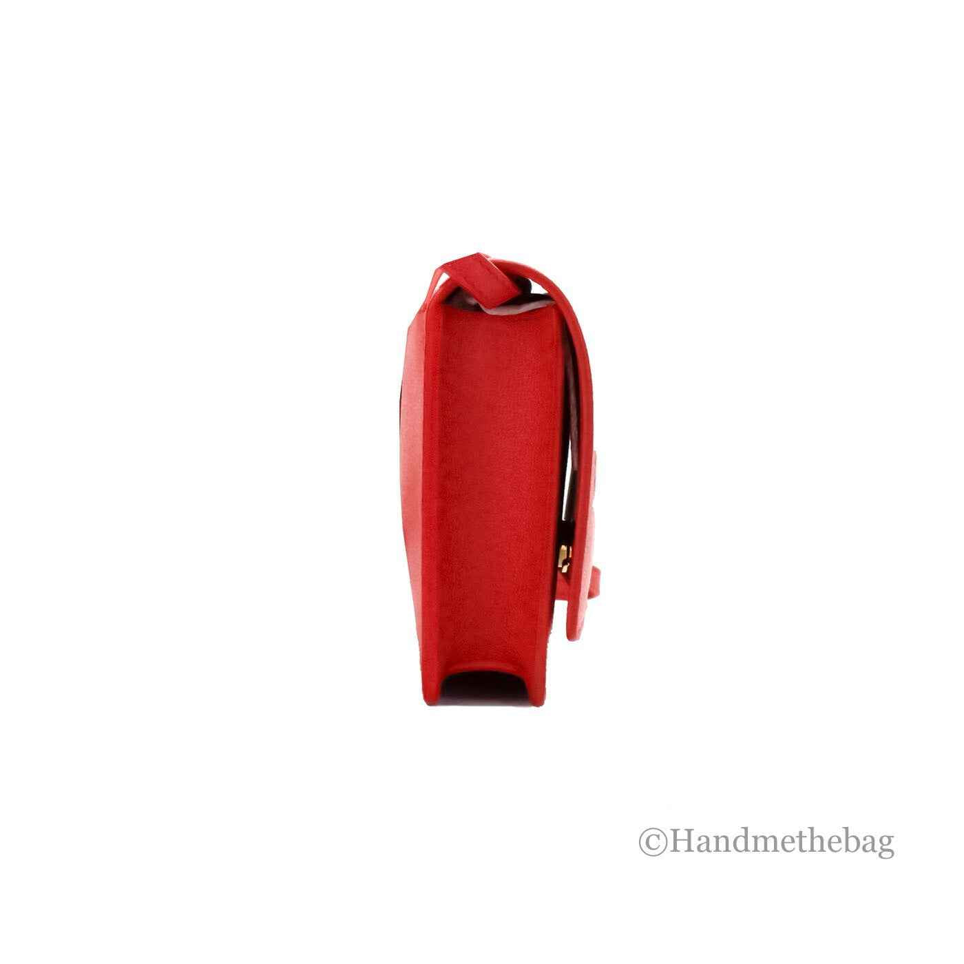 Burberry Hampshire Small Red Embossed Logo Smooth Leather Crossbody Bag