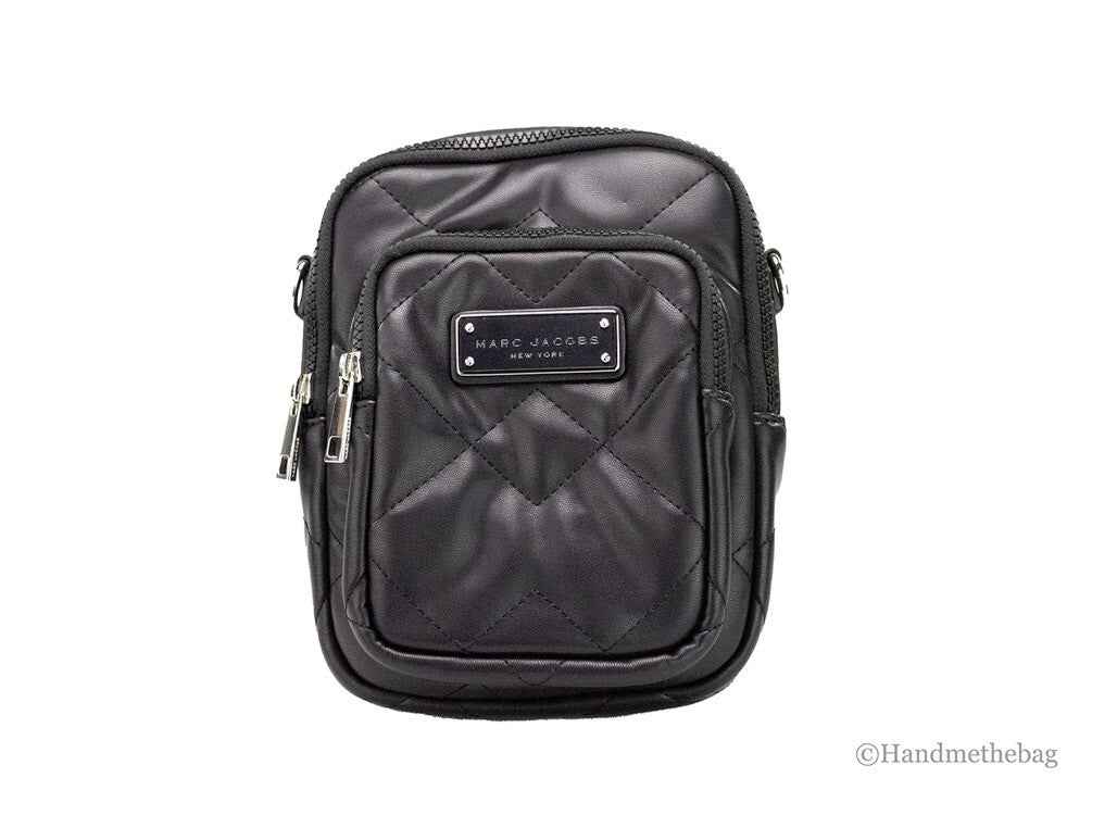 Marc Jacobs Pillow Small Black Quilted Smooth Leather Crossbody Handbag Purse