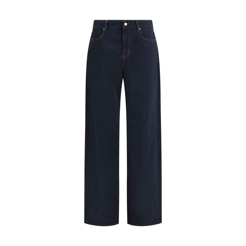 Max Mara Blue Cotton Casual Pants