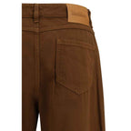 Max Mara Brown Cotton Casual Pants
