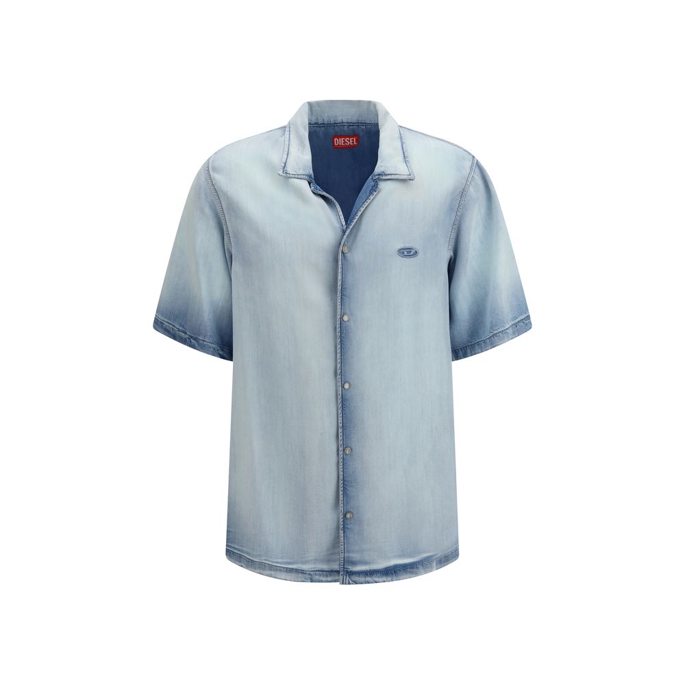 Diesel Blue Lyocell Shortsleeve Shirt