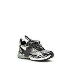 Off-White Gray Polyurethane Athletic Sneakers