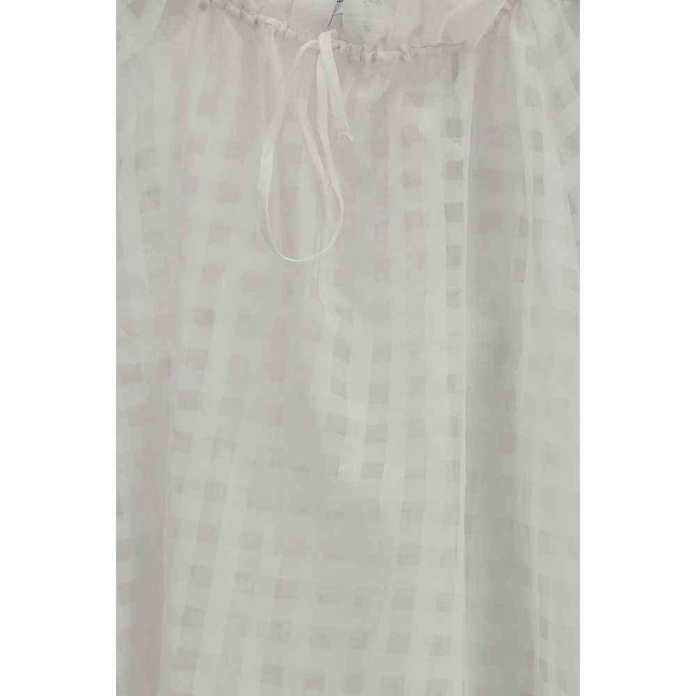 Sara Roka White Cotton Pattern Shirt