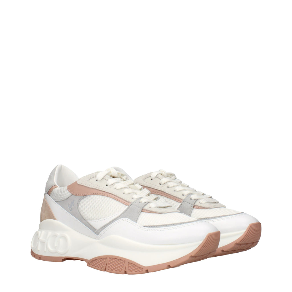 Jimmy Choo White Fabric Sneakers
