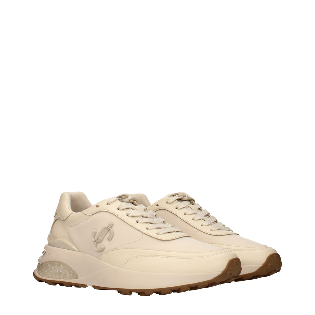 Jimmy Choo Beige Fabric Low Top Sneakers