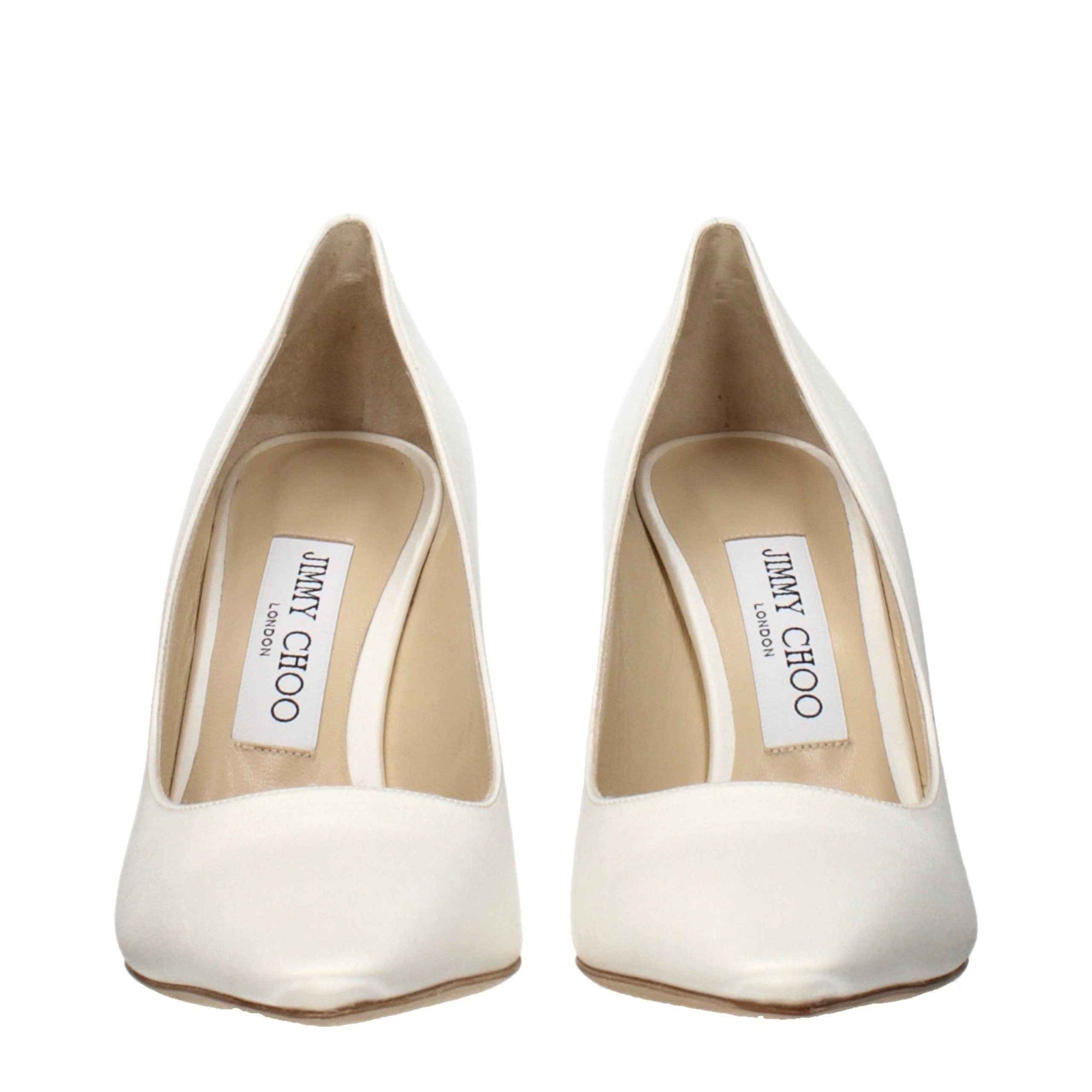 Jimmy Choo Beige Satin Platform Pumps
