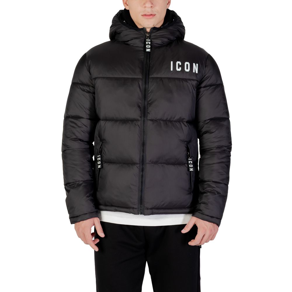 Icon Black Polyester Coat