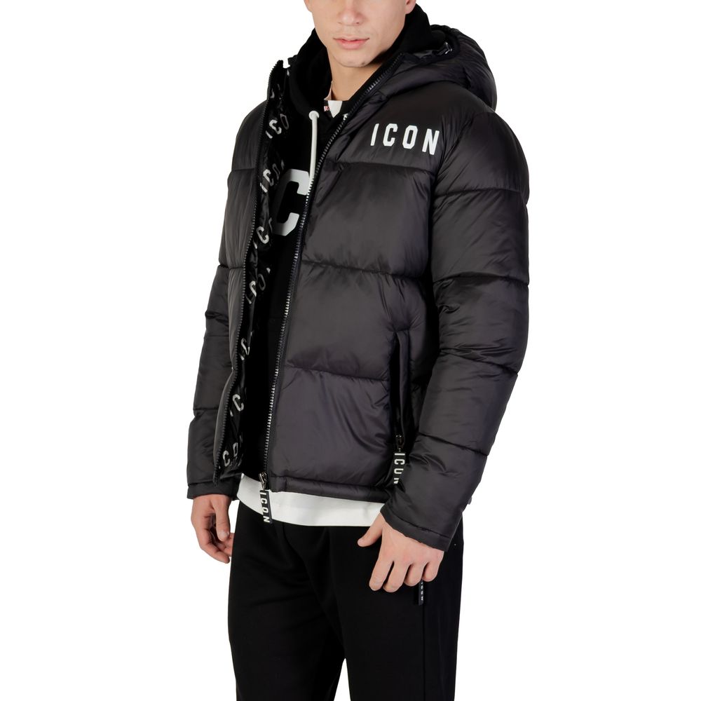 Icon Black Polyester Coat