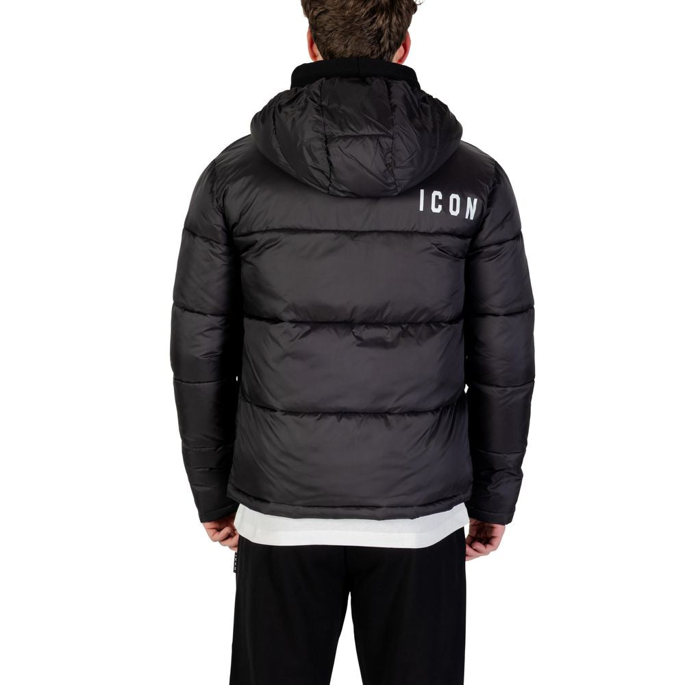 Icon Black Polyester Coat