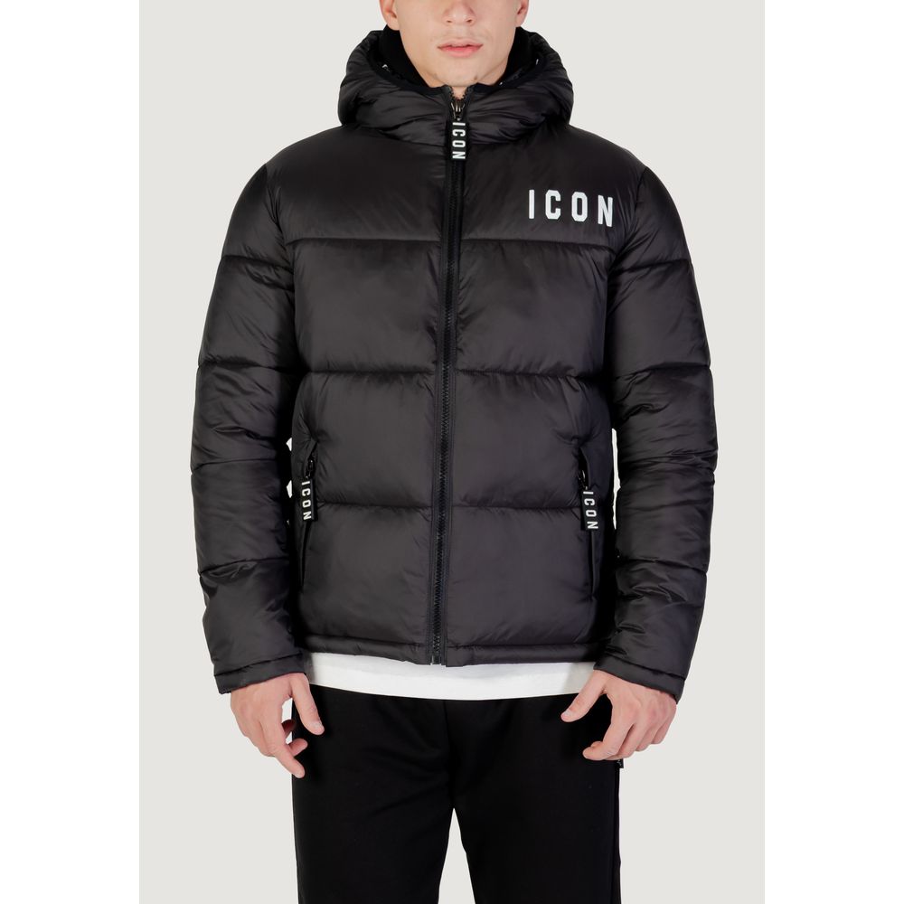 Icon Black Polyester Coat