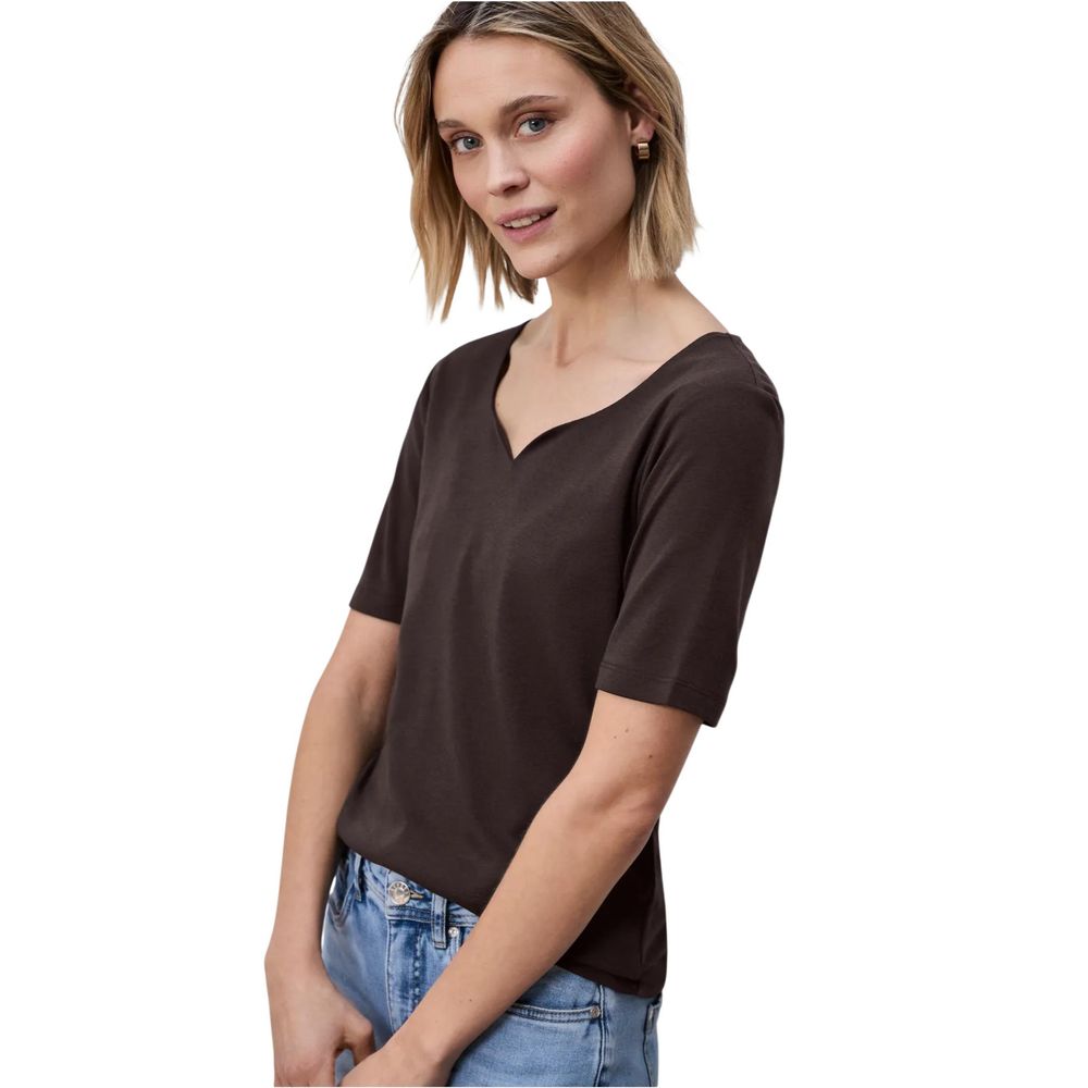 Street One Brown Cotton Long Sleeve T-Shirt