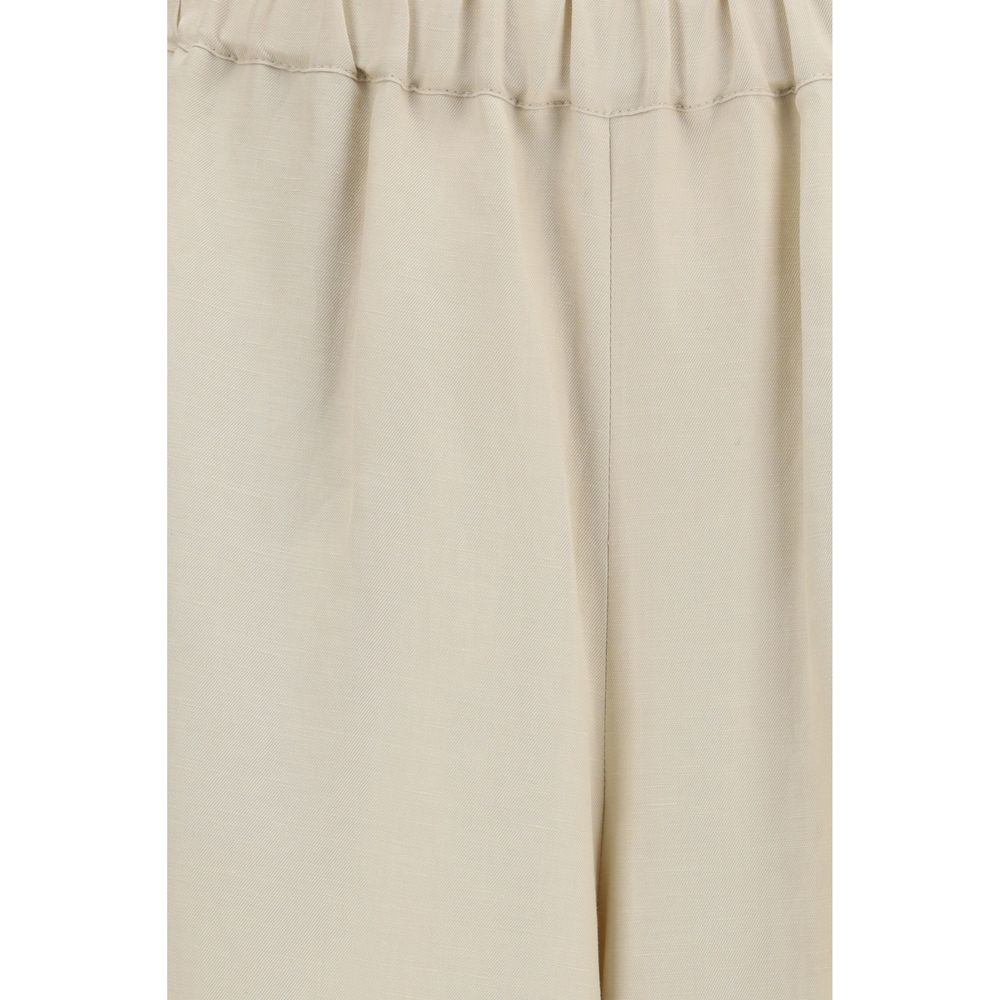Max Mara Beige Linen Casual Pants