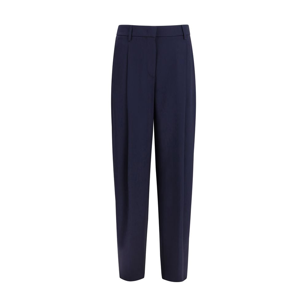 Giorgio Armani Blue Silk Casual Pants
