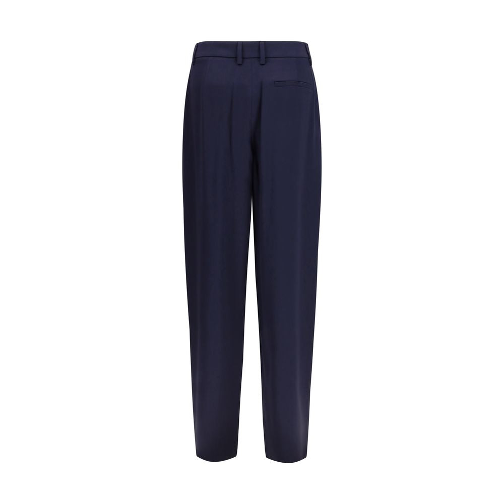 Giorgio Armani Blue Silk Casual Pants