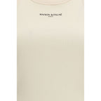 Maison Kitsuné Beige Cotton Sleeveles T-Shirt