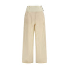 Max Mara Beige Cotton Casual Pants