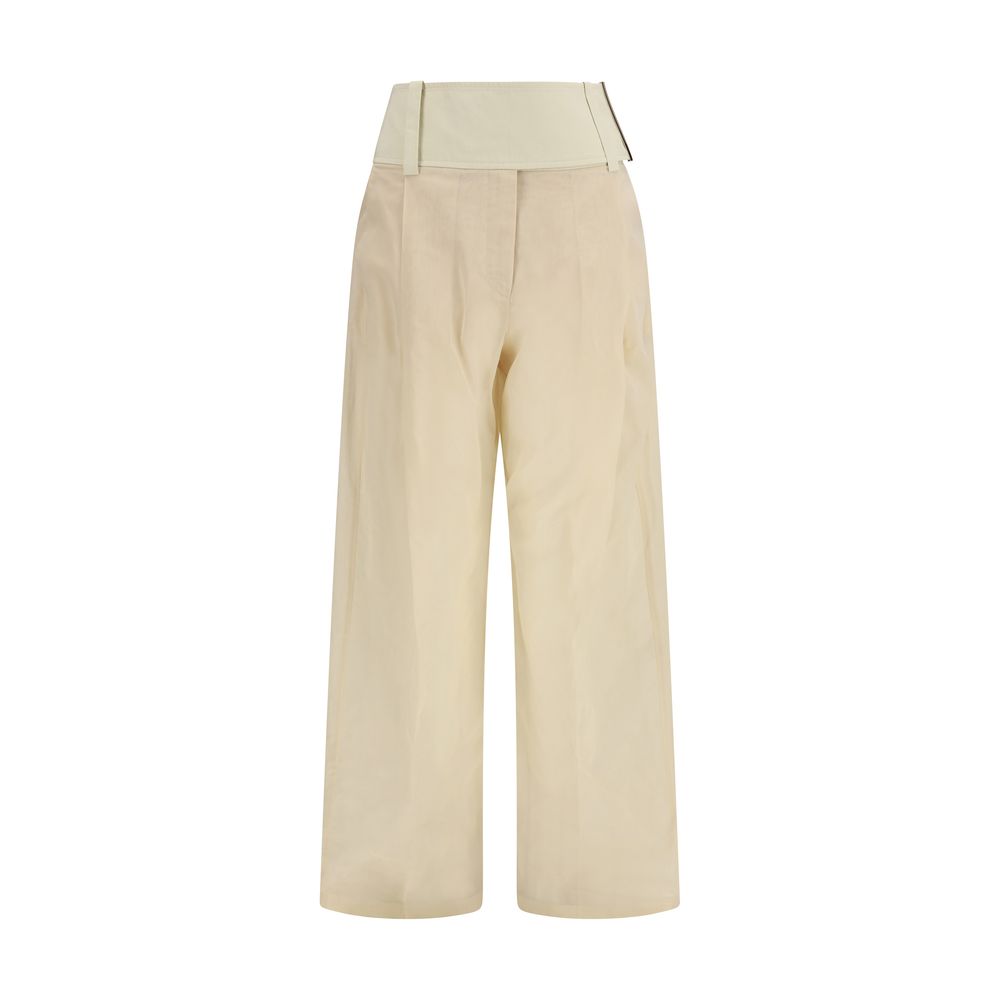 Max Mara Beige Cotton Casual Pants