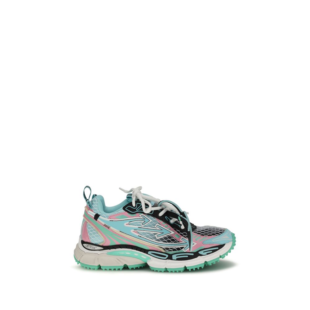 Off-White Multicolor Polyester Athletic Sneakers