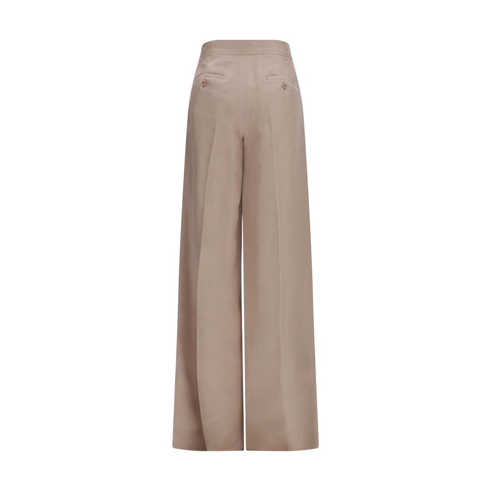 Max Mara Beige Silk Casual Pants