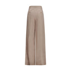 Max Mara Beige Silk Casual Pants