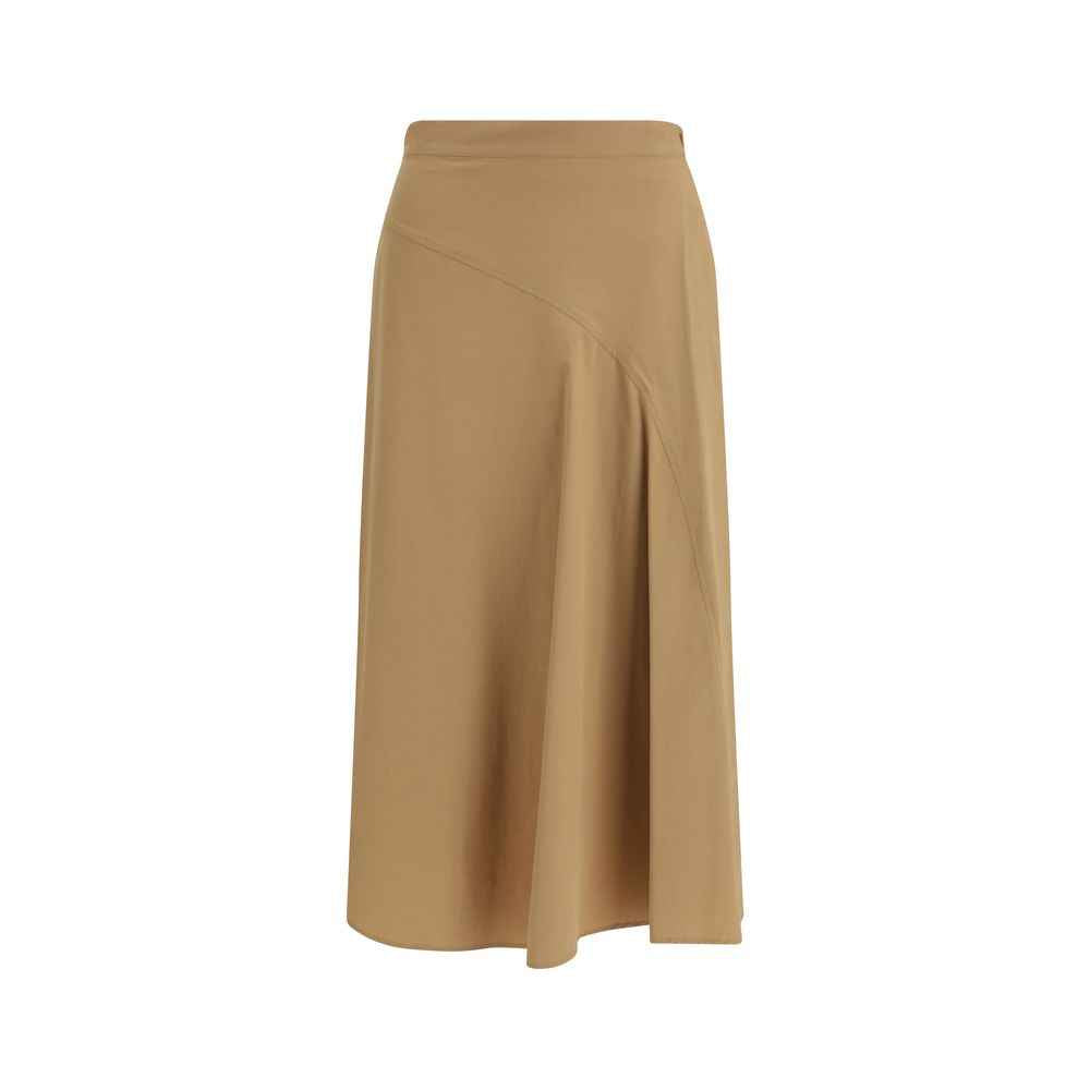 Max Mara Beige Cotton Midi Skirt