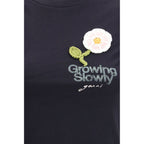 Ganni Black Cotton T-Shirt