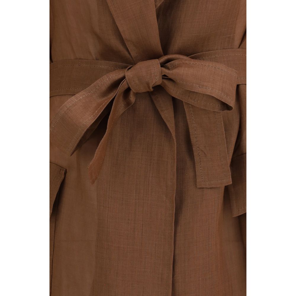 Max Mara Brown Ramie Coat