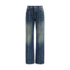 Versace Blue Cotton Straight-Leg Jeans